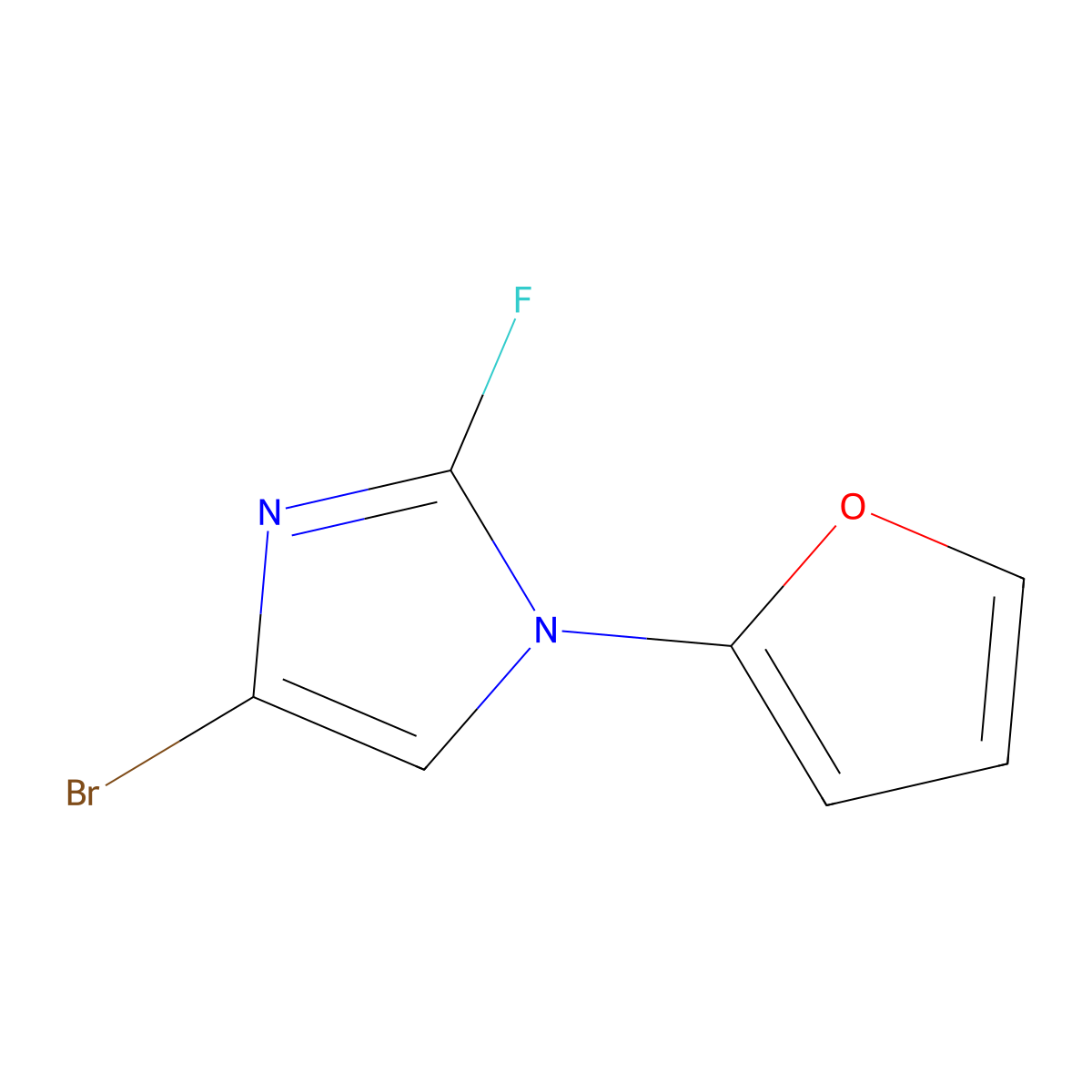4-bromo-2-fluoro-1-(furan-2-yl)-1H-imidazole molecular structure, CAS 2460491-47-6