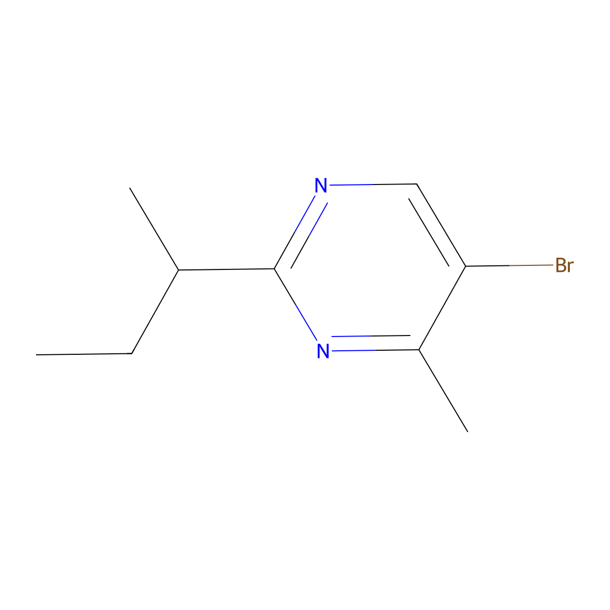 5-Bromo-2-(sec-butyl)-4-methylpyrimidine molecular structure, CAS 2460491-56-7