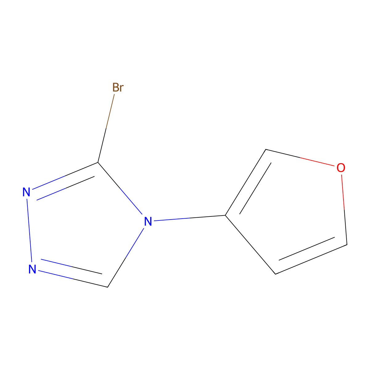 3-bromo-4-(furan-3-yl)-4H-1,2,4-triazole molecular structure, CAS 2460491-58-9