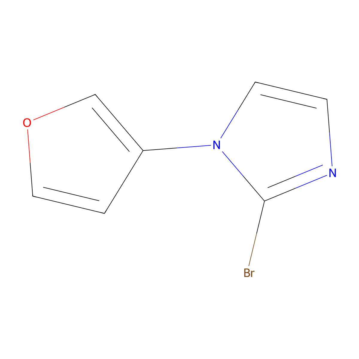2-bromo-1-(furan-3-yl)-1H-imidazole molecular structure, CAS 2460491-60-3