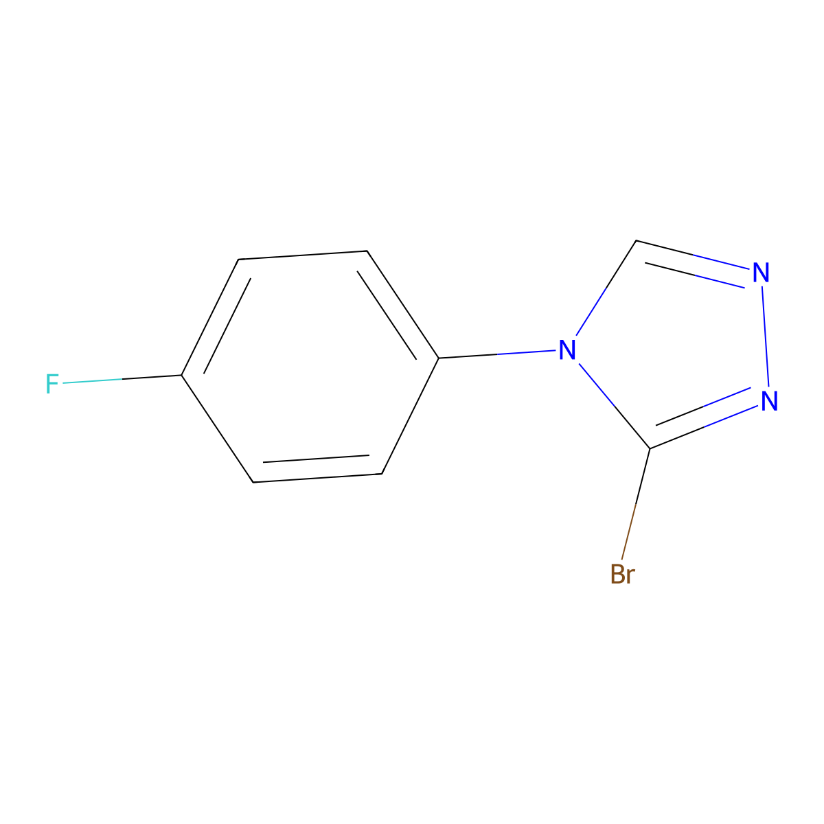 3-bromo-4-(4-fluorophenyl)-4H-1,2,4-triazole molecular structure, CAS 2460491-65-8