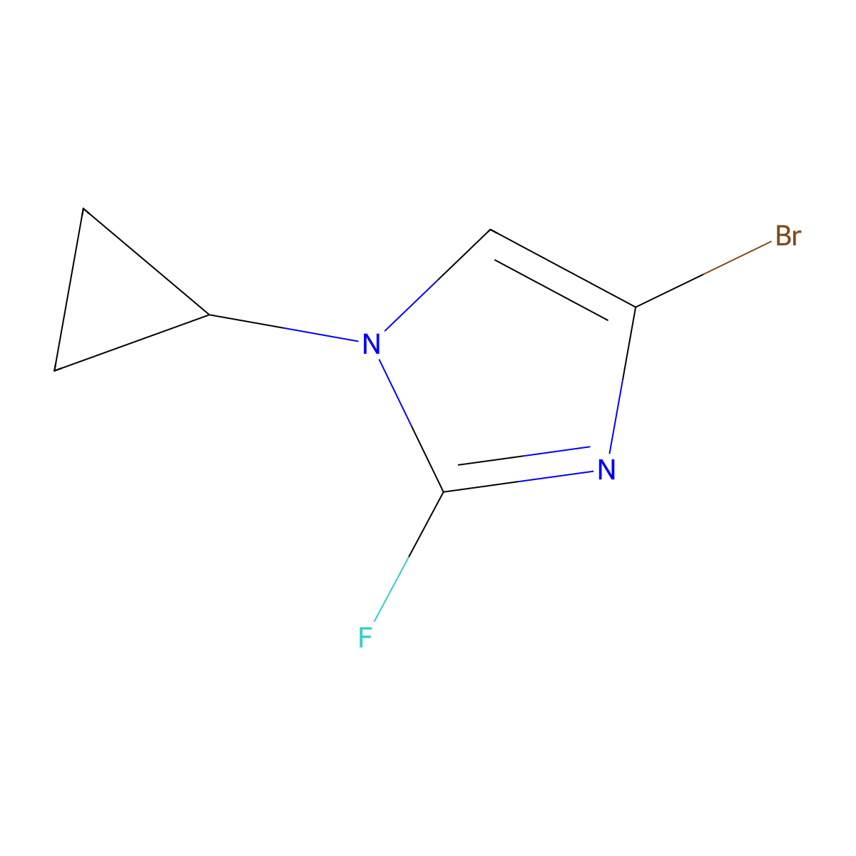 4-bromo-1-cyclopropyl-2-fluoro-1H-imidazole molecular structure, CAS 2460491-66-9