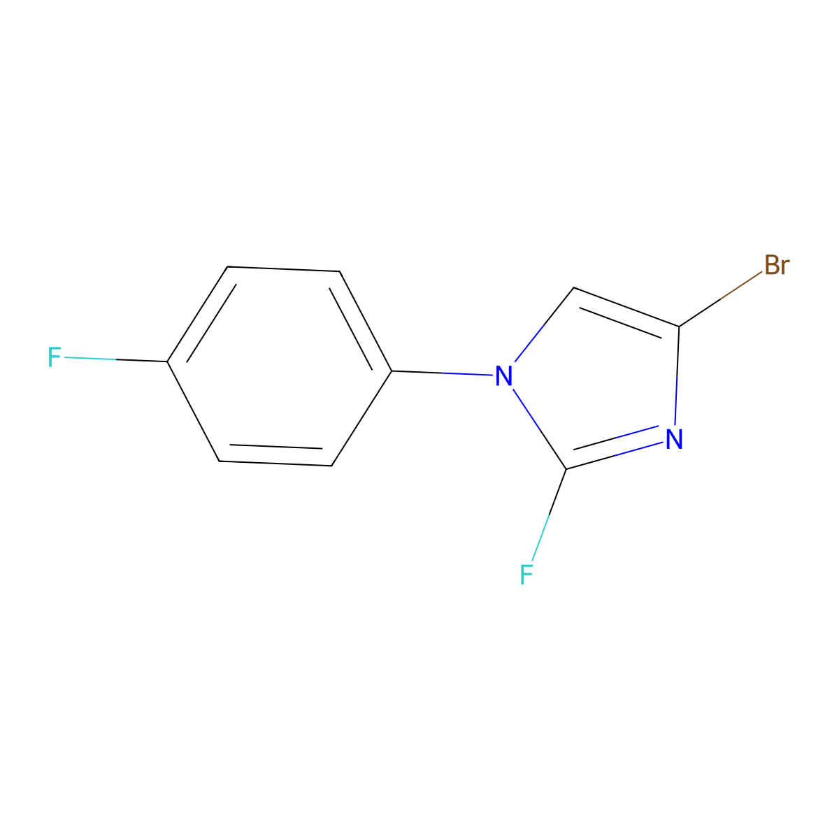 4-bromo-2-fluoro-1-(4-fluorophenyl)-1H-imidazole molecular structure, CAS 2460491-67-0
