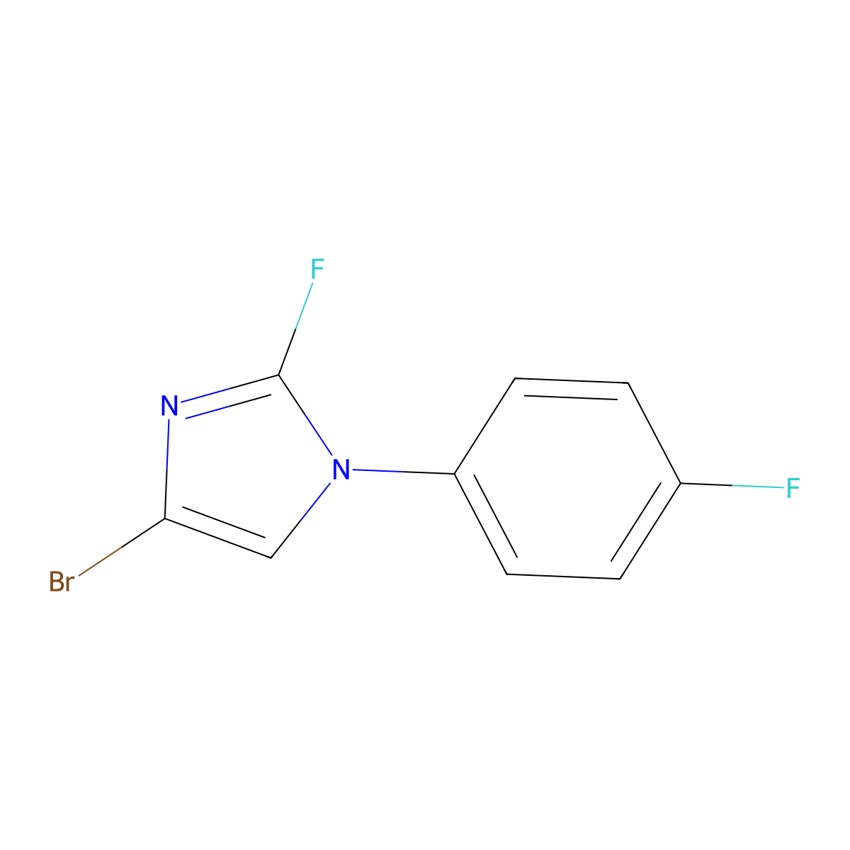 4-bromo-2-fluoro-1-(4-fluorophenyl)-1H-imidazole molecular structure, CAS 2460491-67-0