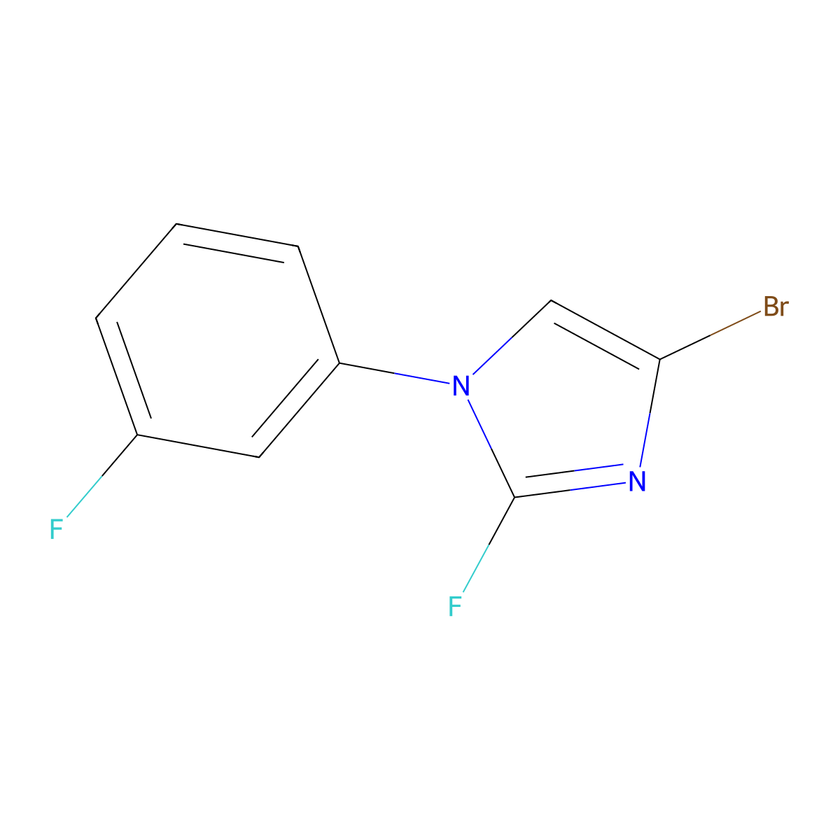 4-bromo-2-fluoro-1-(3-fluorophenyl)-1H-imidazole molecular structure, CAS 2460491-68-1