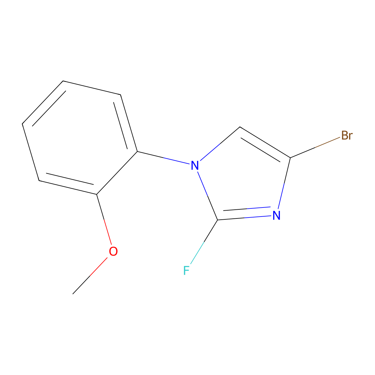 4-bromo-2-fluoro-1-(2-methoxyphenyl)-1H-imidazole molecular structure, CAS 2460491-78-3