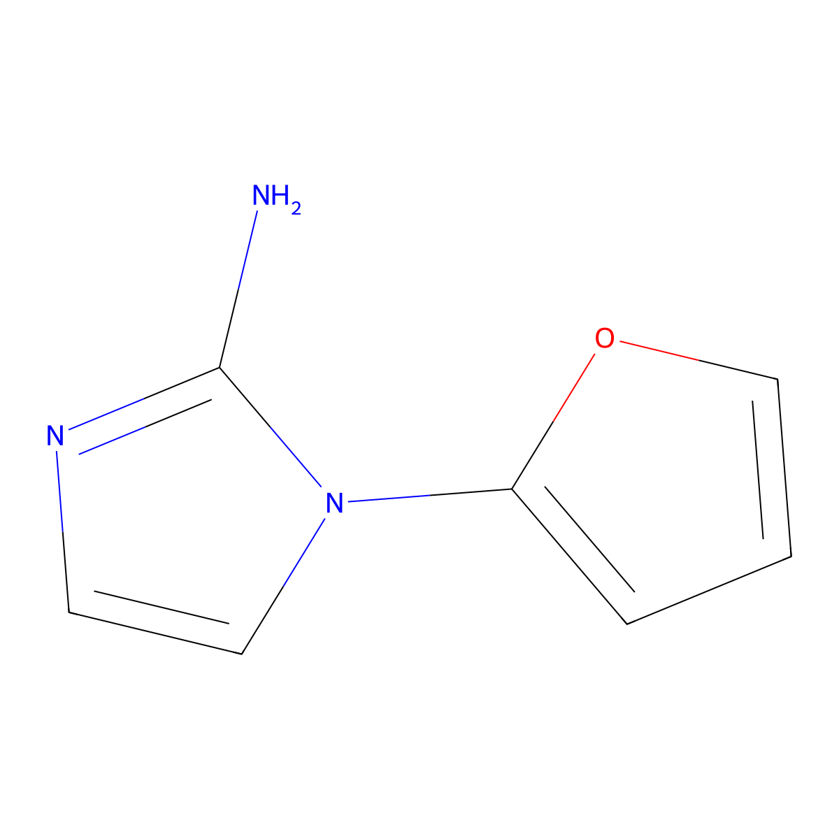 1-(furan-2-yl)-1H-imidazol-2-amine molecular structure, CAS 2460491-80-7