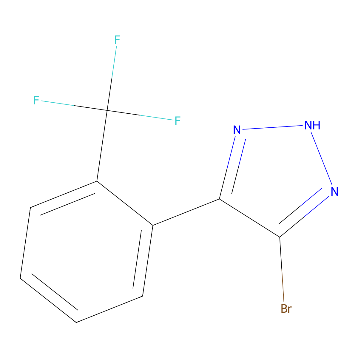 4-bromo-5-(2-(trifluoromethyl)phenyl)-1H-1,2,3-triazole molecular structure, CAS 2460491-82-9