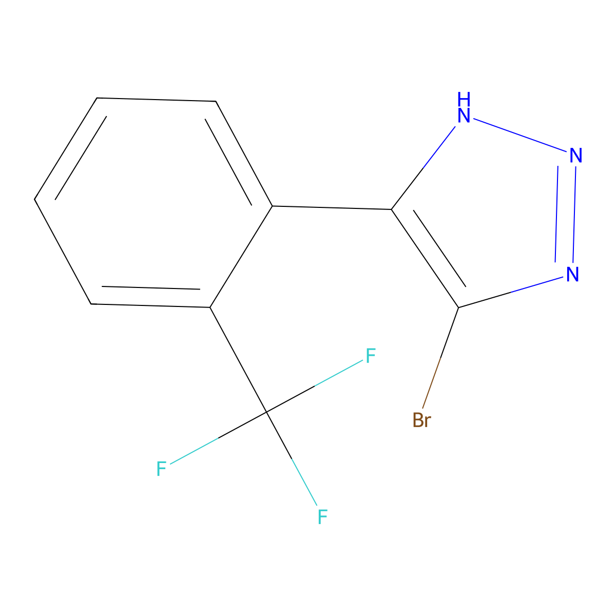4-bromo-5-(2-(trifluoromethyl)phenyl)-1H-1,2,3-triazole molecular structure, CAS 2460491-82-9