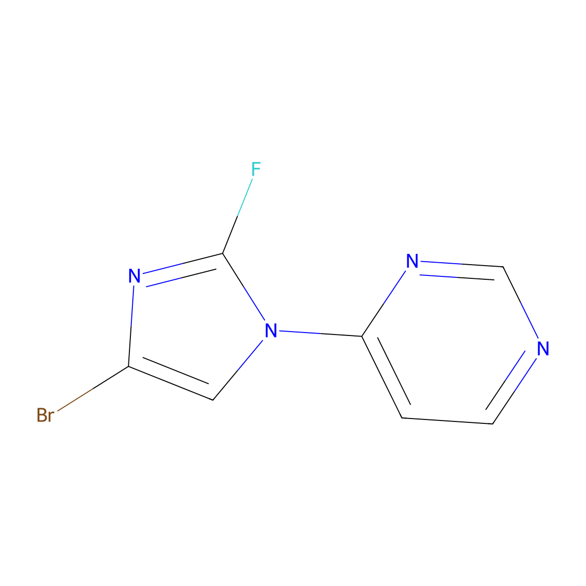 4-(4-bromo-2-fluoro-1H-imidazol-1-yl)pyrimidine molecular structure, CAS 2460491-87-4