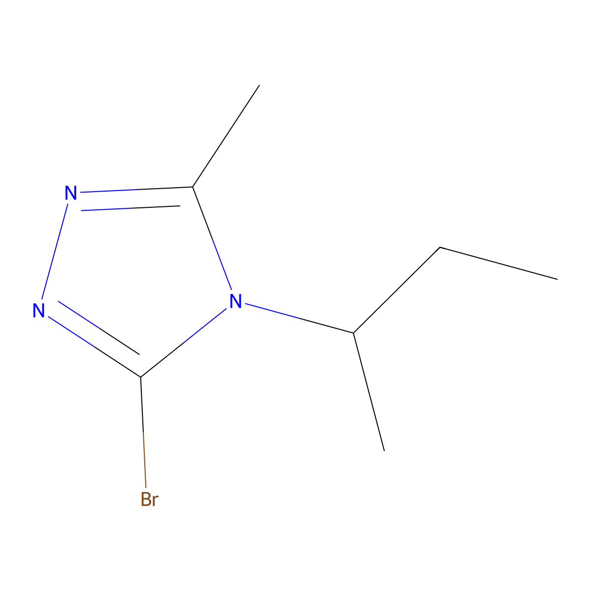 3-bromo-4-(sec-butyl)-5-methyl-4H-1,2,4-triazole molecular structure, CAS 2460491-88-5