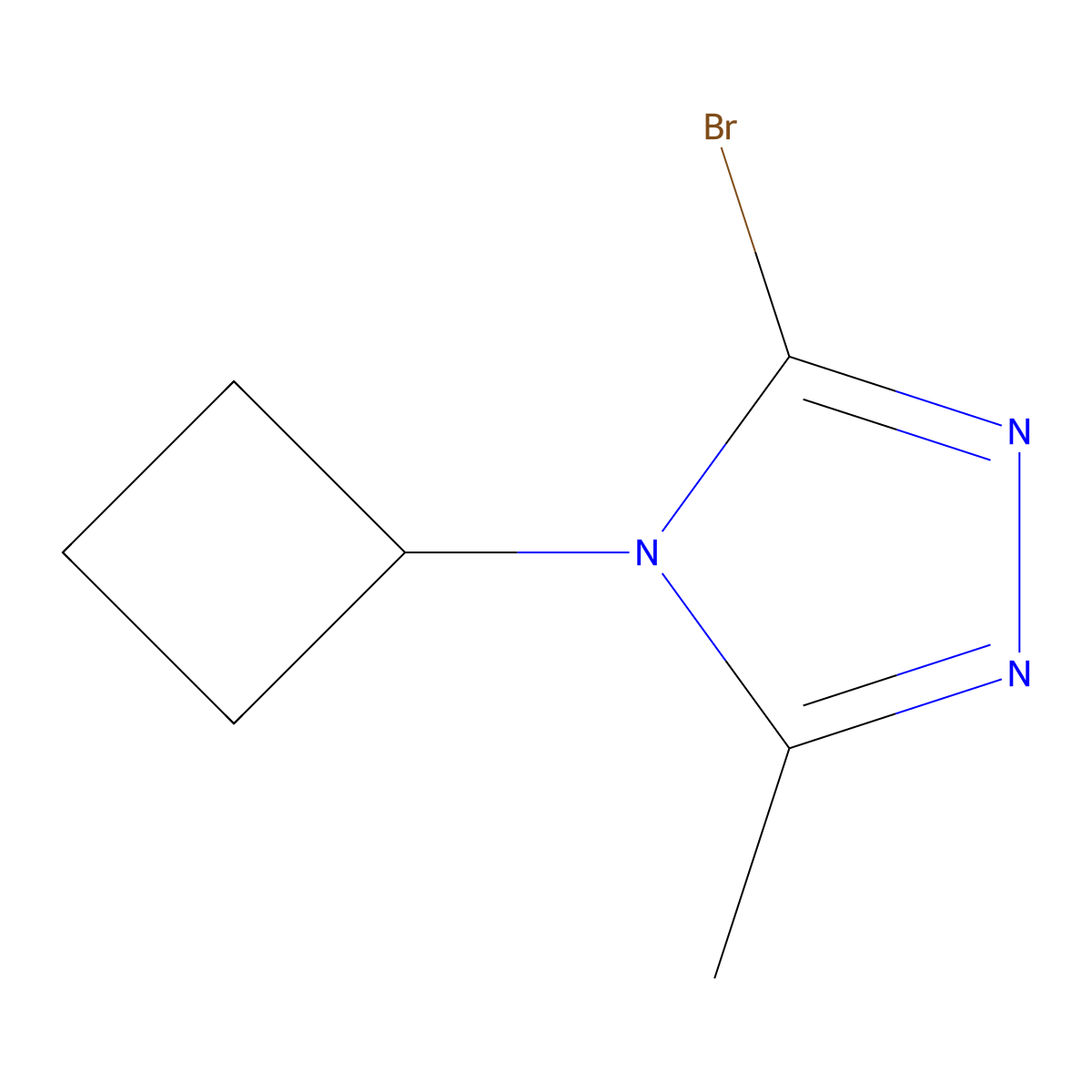 3-bromo-4-cyclobutyl-5-methyl-4H-1,2,4-triazole molecular structure, CAS 2460491-90-9
