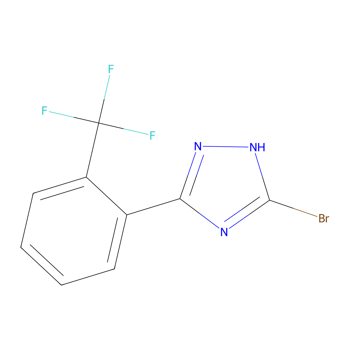 3-bromo-5-(2-(trifluoromethyl)phenyl)-4H-1,2,4-triazole molecular structure, CAS 2460491-91-0
