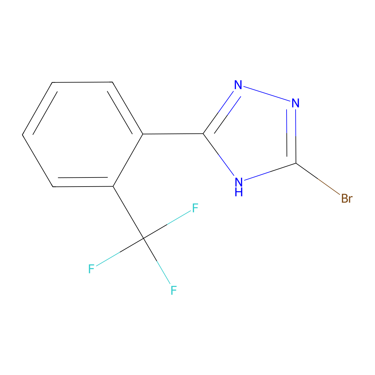3-bromo-5-(2-(trifluoromethyl)phenyl)-4H-1,2,4-triazole molecular structure, CAS 2460491-91-0