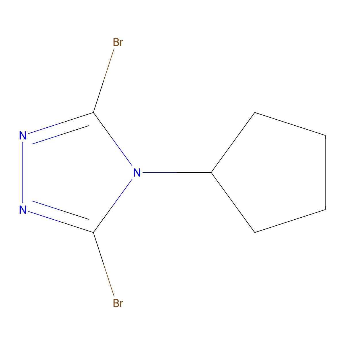3,5-dibromo-4-cyclopentyl-4H-1,2,4-triazole molecular structure, CAS 2460491-97-6