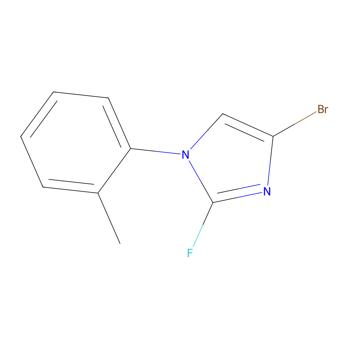 4-bromo-2-fluoro-1-(o-tolyl)-1H-imidazole molecular structure, CAS 2460491-98-7