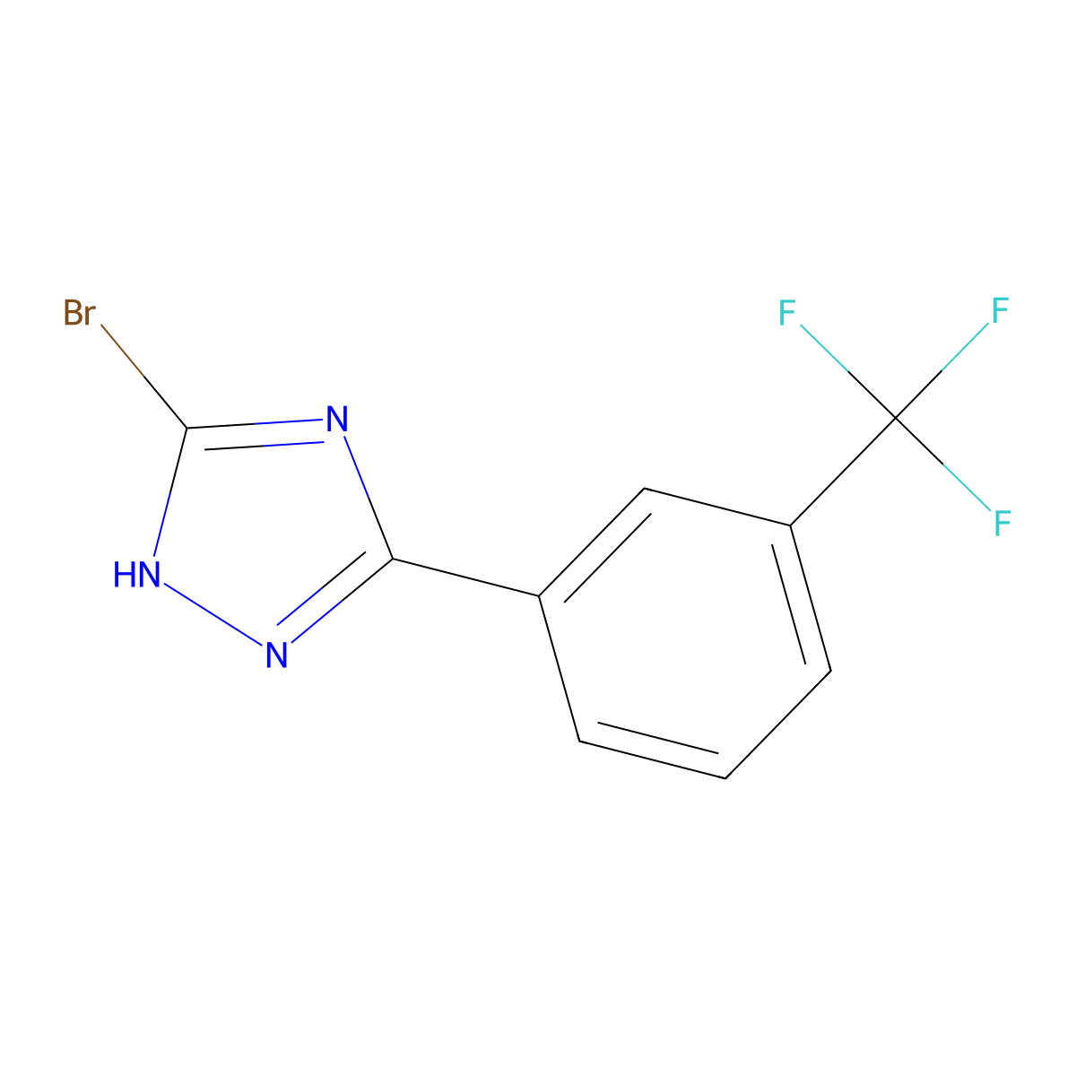3-bromo-5-(3-(trifluoromethyl)phenyl)-4H-1,2,4-triazole molecular structure, CAS 2460491-99-8