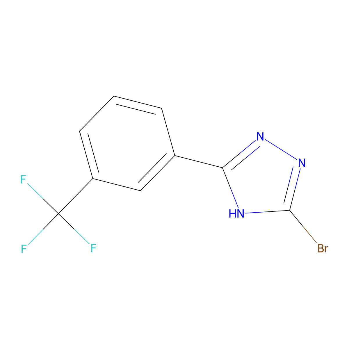 3-bromo-5-(3-(trifluoromethyl)phenyl)-4H-1,2,4-triazole molecular structure, CAS 2460491-99-8
