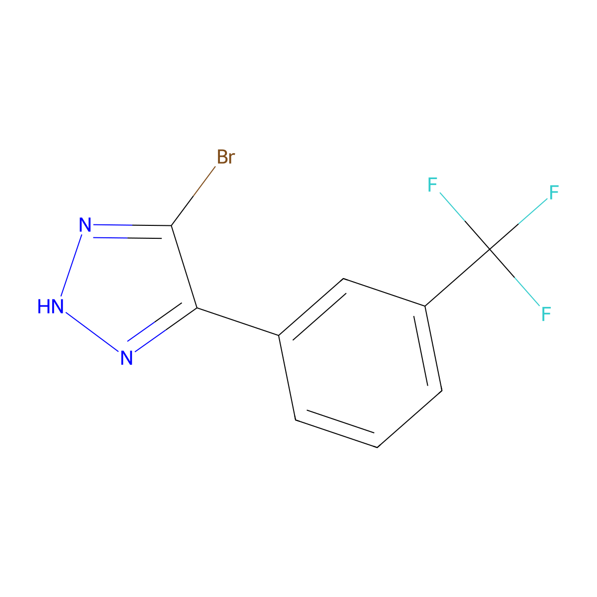 4-bromo-5-(3-(trifluoromethyl)phenyl)-1H-1,2,3-triazole molecular structure, CAS 2460492-02-6