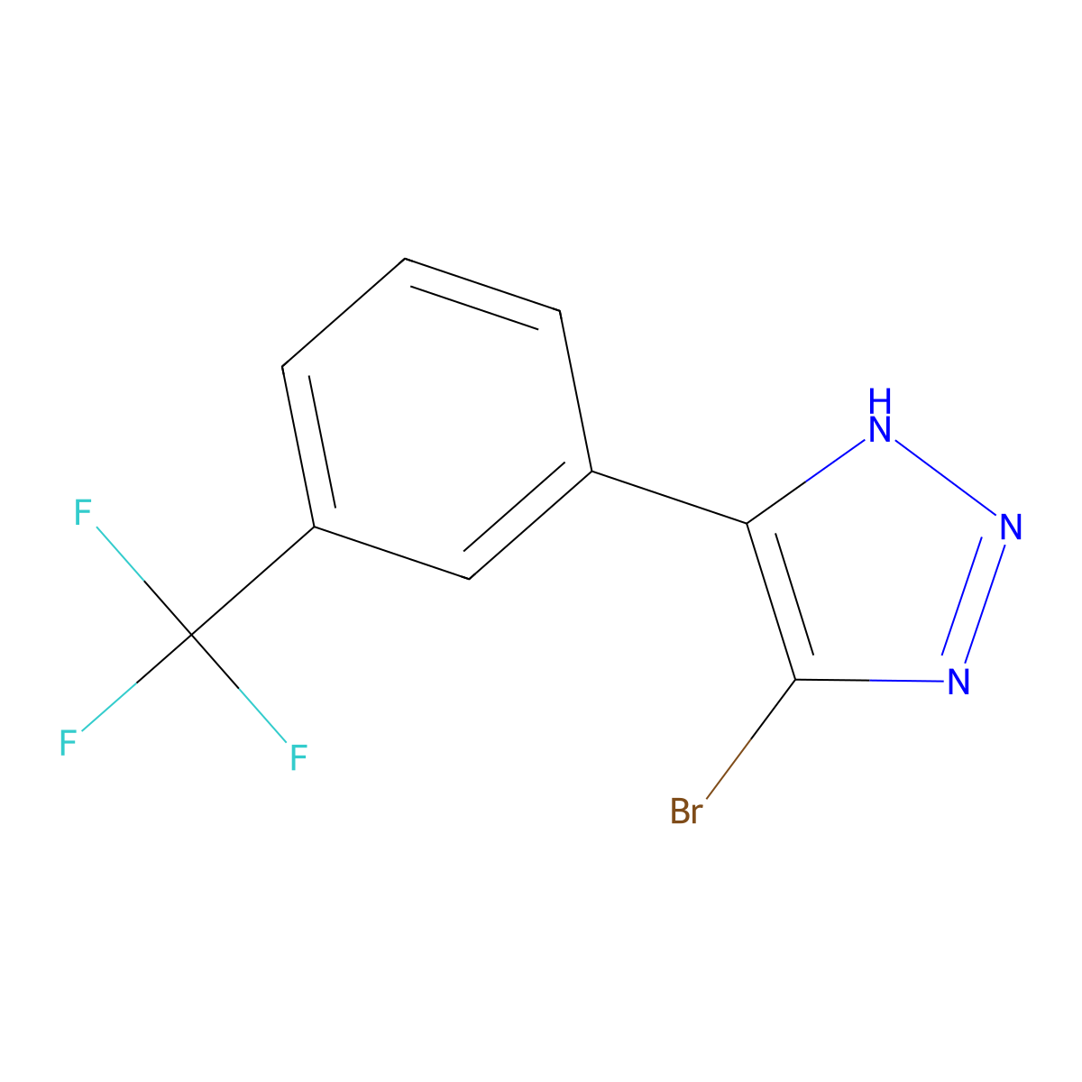 4-bromo-5-(3-(trifluoromethyl)phenyl)-1H-1,2,3-triazole molecular structure, CAS 2460492-02-6