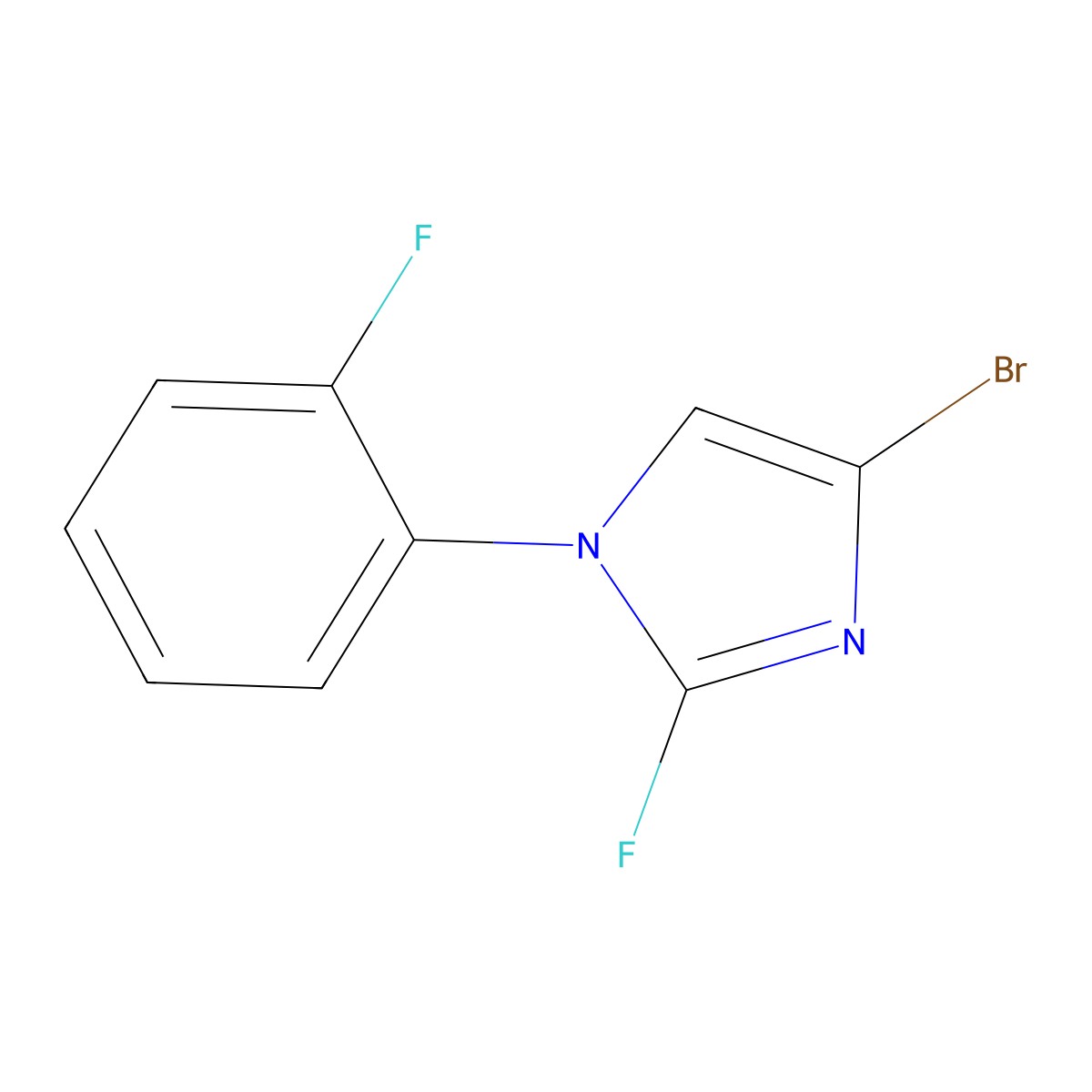 4-bromo-2-fluoro-1-(2-fluorophenyl)-1H-imidazole molecular structure, CAS 2460492-04-8