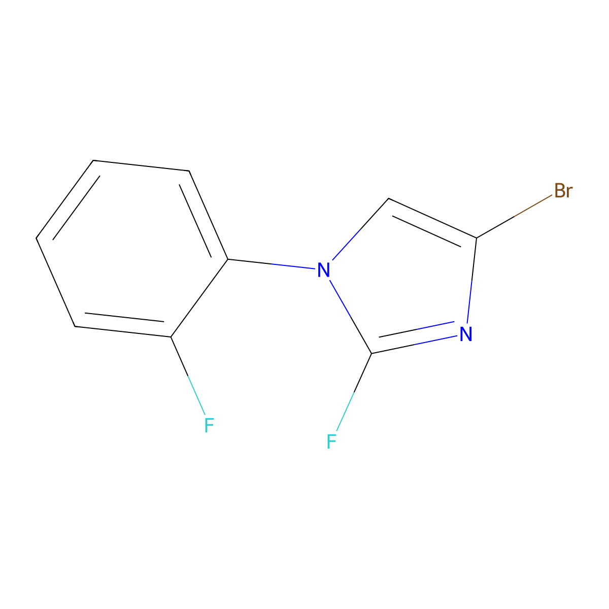 4-bromo-2-fluoro-1-(2-fluorophenyl)-1H-imidazole molecular structure, CAS 2460492-04-8