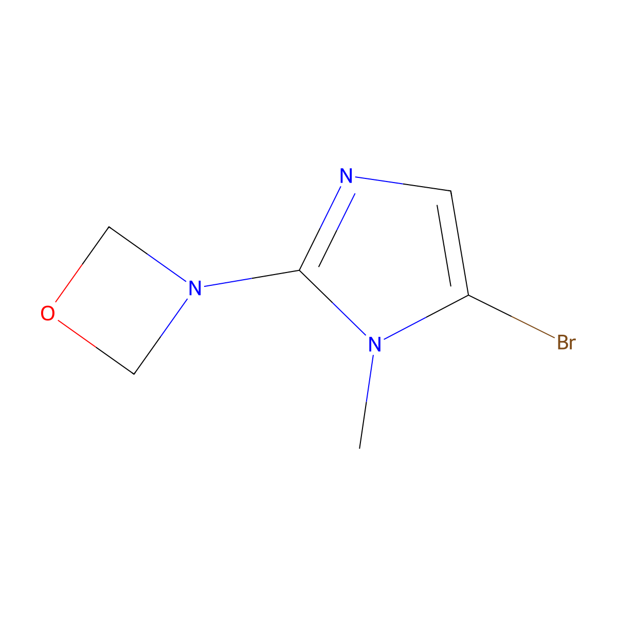 3-(5-bromo-1-methyl-1H-imidazol-2-yl)-1,3-oxazetidine molecular structure, CAS 2460492-08-2