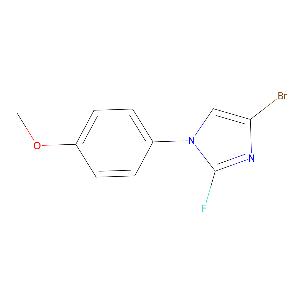 4-bromo-2-fluoro-1-(4-methoxyphenyl)-1H-imidazole molecular structure, CAS 2460492-10-6