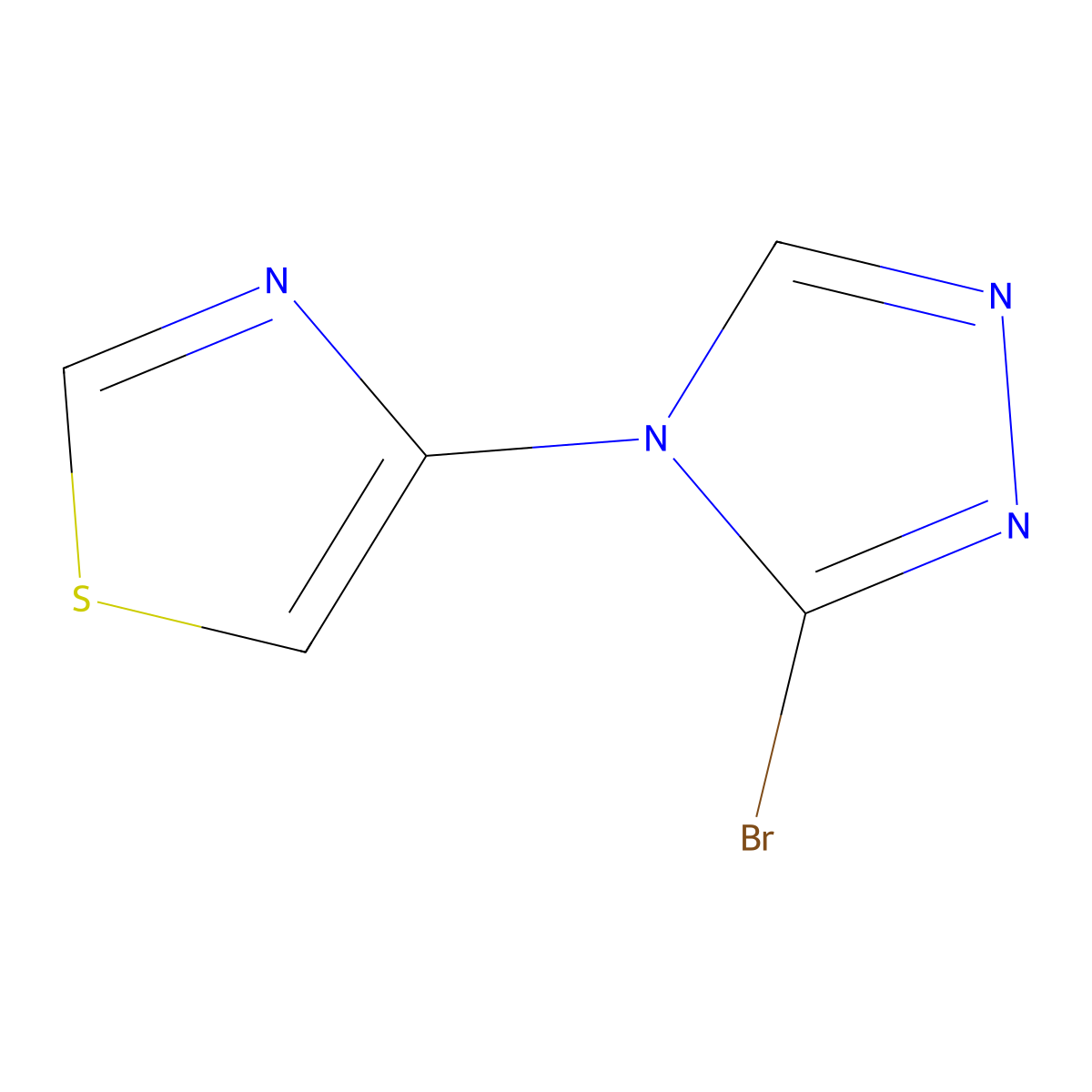 4-(3-bromo-4H-1,2,4-triazol-4-yl)thiazole molecular structure, CAS 2460492-14-0
