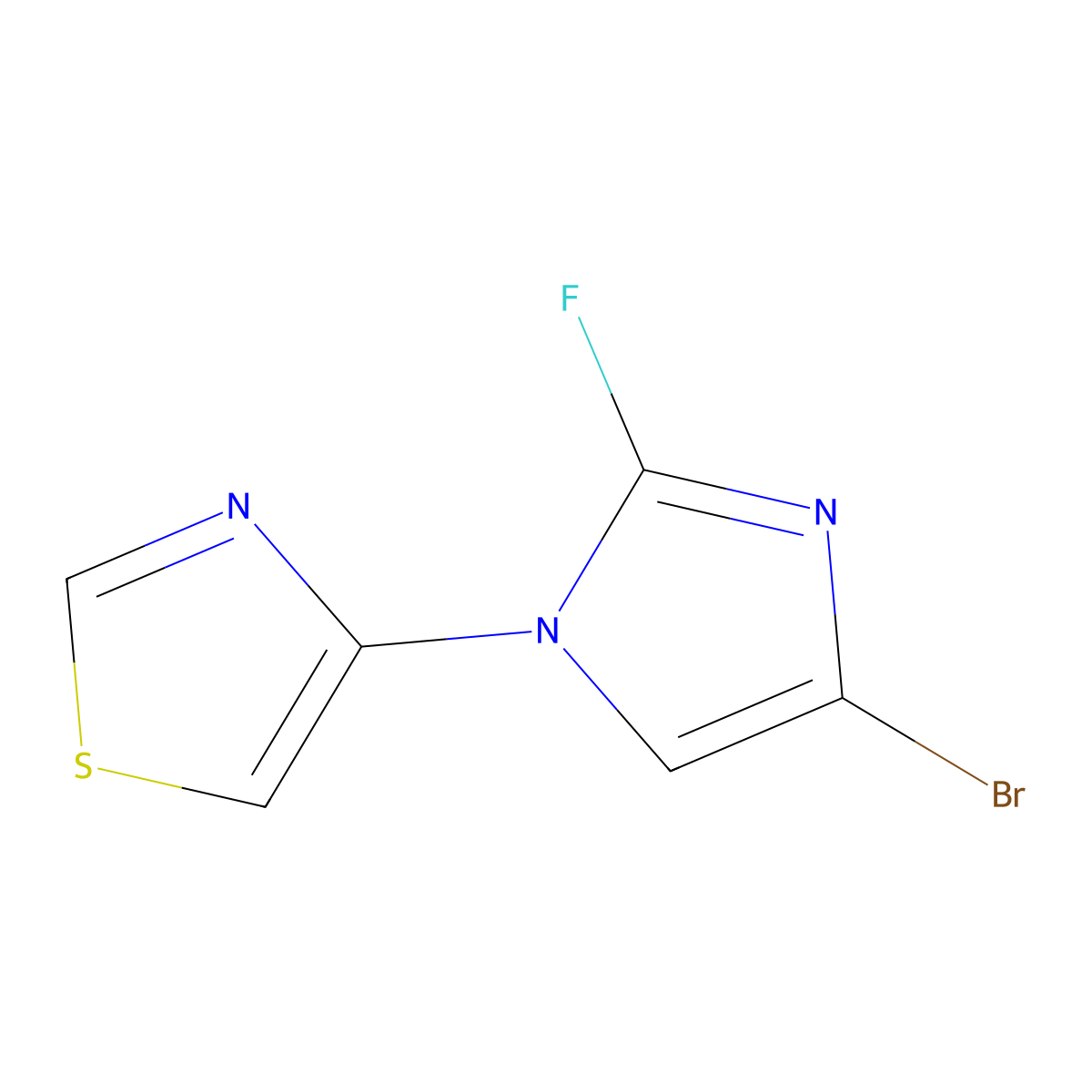 4-(4-bromo-2-fluoro-1H-imidazol-1-yl)thiazole molecular structure, CAS 2460492-21-9