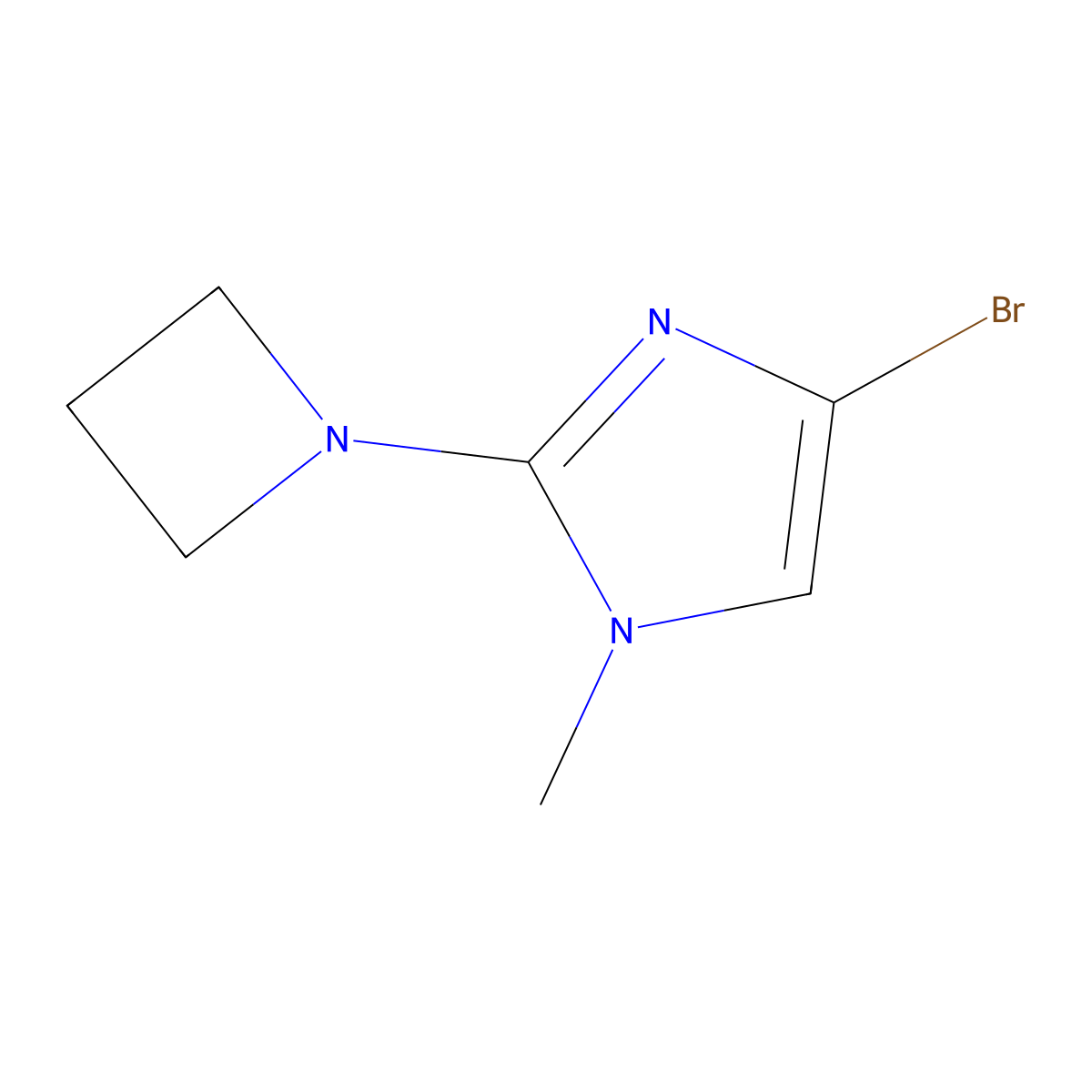 2-(azetidin-1-yl)-4-bromo-1-methyl-1H-imidazole molecular structure, CAS 2460492-24-2