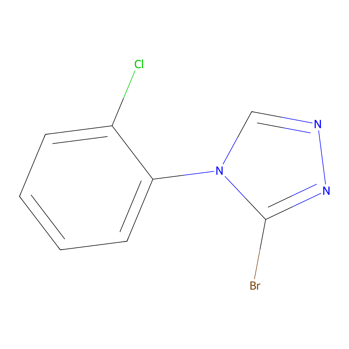 3-bromo-4-(2-chlorophenyl)-4H-1,2,4-triazole molecular structure, CAS 2460492-27-5