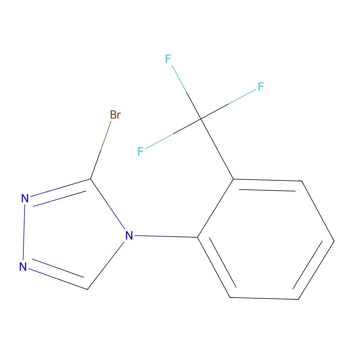 3-bromo-4-(2-(trifluoromethyl)phenyl)-4H-1,2,4-triazole molecular structure, CAS 2460492-34-4
