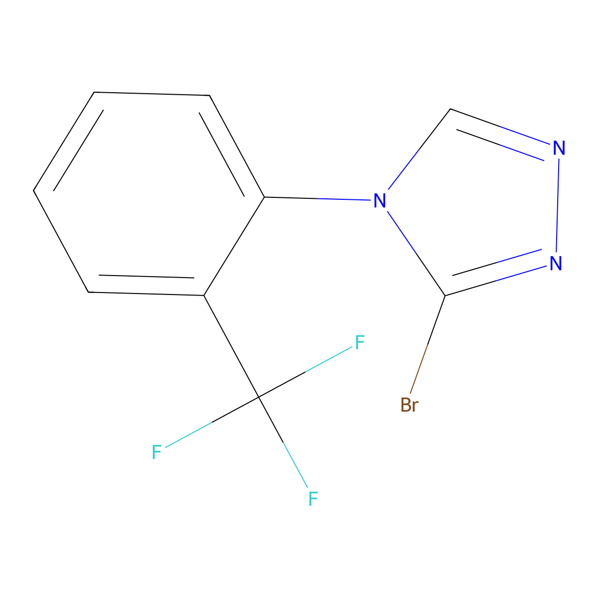 3-bromo-4-(2-(trifluoromethyl)phenyl)-4H-1,2,4-triazole molecular structure, CAS 2460492-34-4