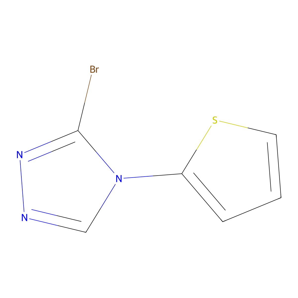 3-bromo-4-(thiophen-2-yl)-4H-1,2,4-triazole molecular structure, CAS 2460492-35-5