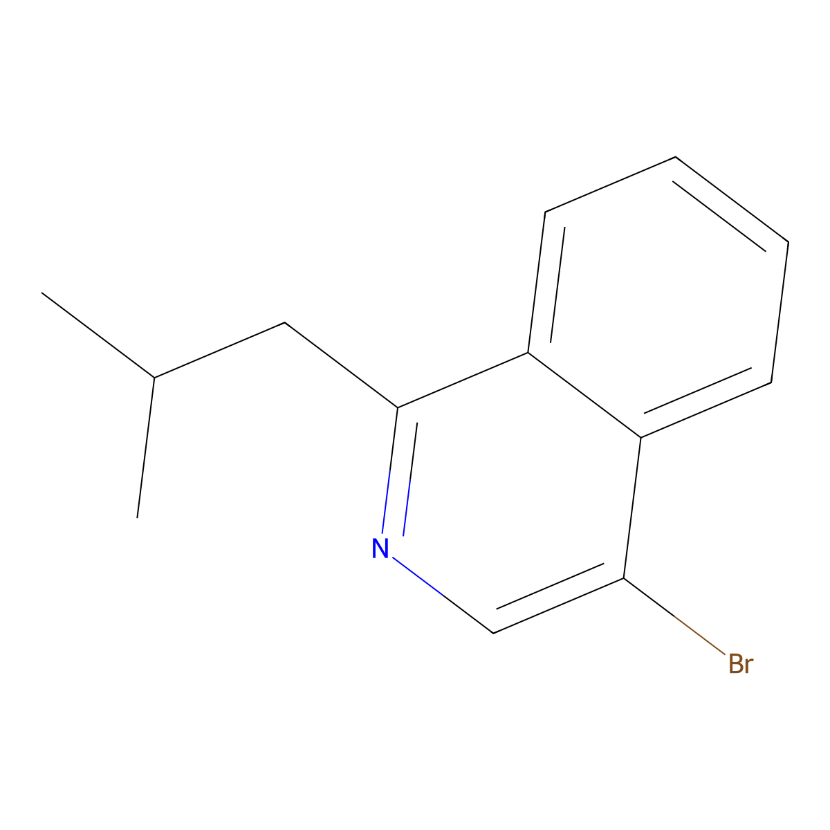 4-Bromo-1-isobutylisoquinoline molecular structure, CAS 2460492-43-5
