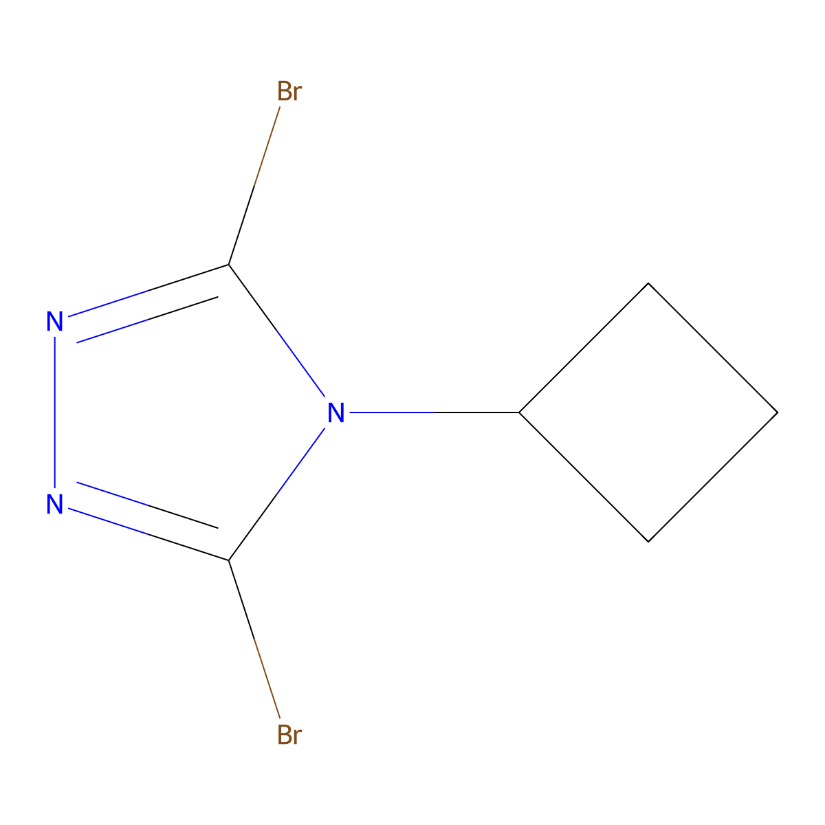 3,5-dibromo-4-cyclobutyl-4H-1,2,4-triazole molecular structure, CAS 2460492-45-7