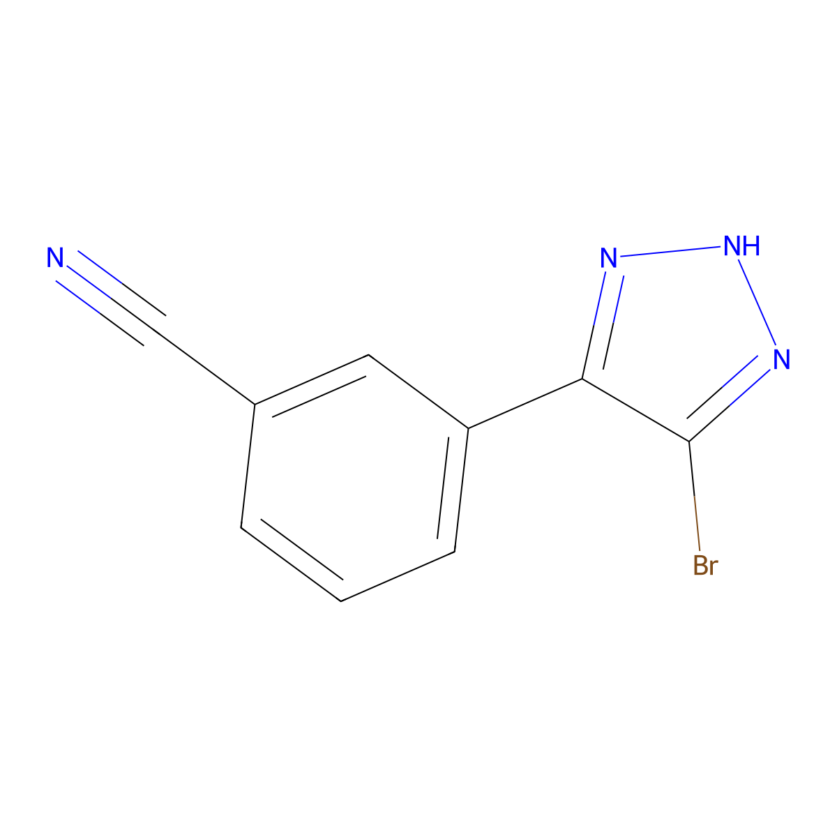 3-(4-bromo-1H-1,2,3-triazol-5-yl)benzonitrile molecular structure, CAS 2460492-58-2