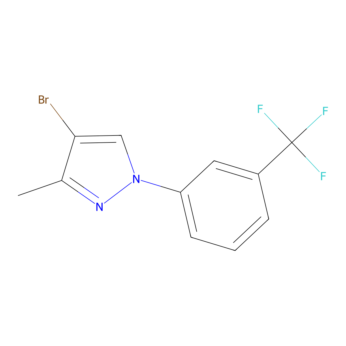 4-bromo-3-methyl-1-(3-(trifluoromethyl)phenyl)-1H-pyrazole molecular structure, CAS 2460492-59-3