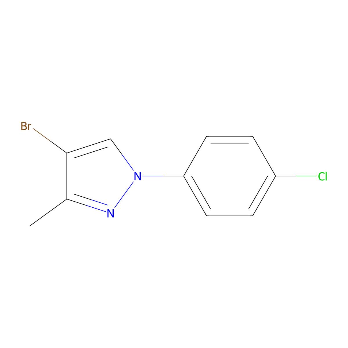 4-bromo-1-(4-chlorophenyl)-3-methyl-1H-pyrazole molecular structure, CAS 2460492-63-9