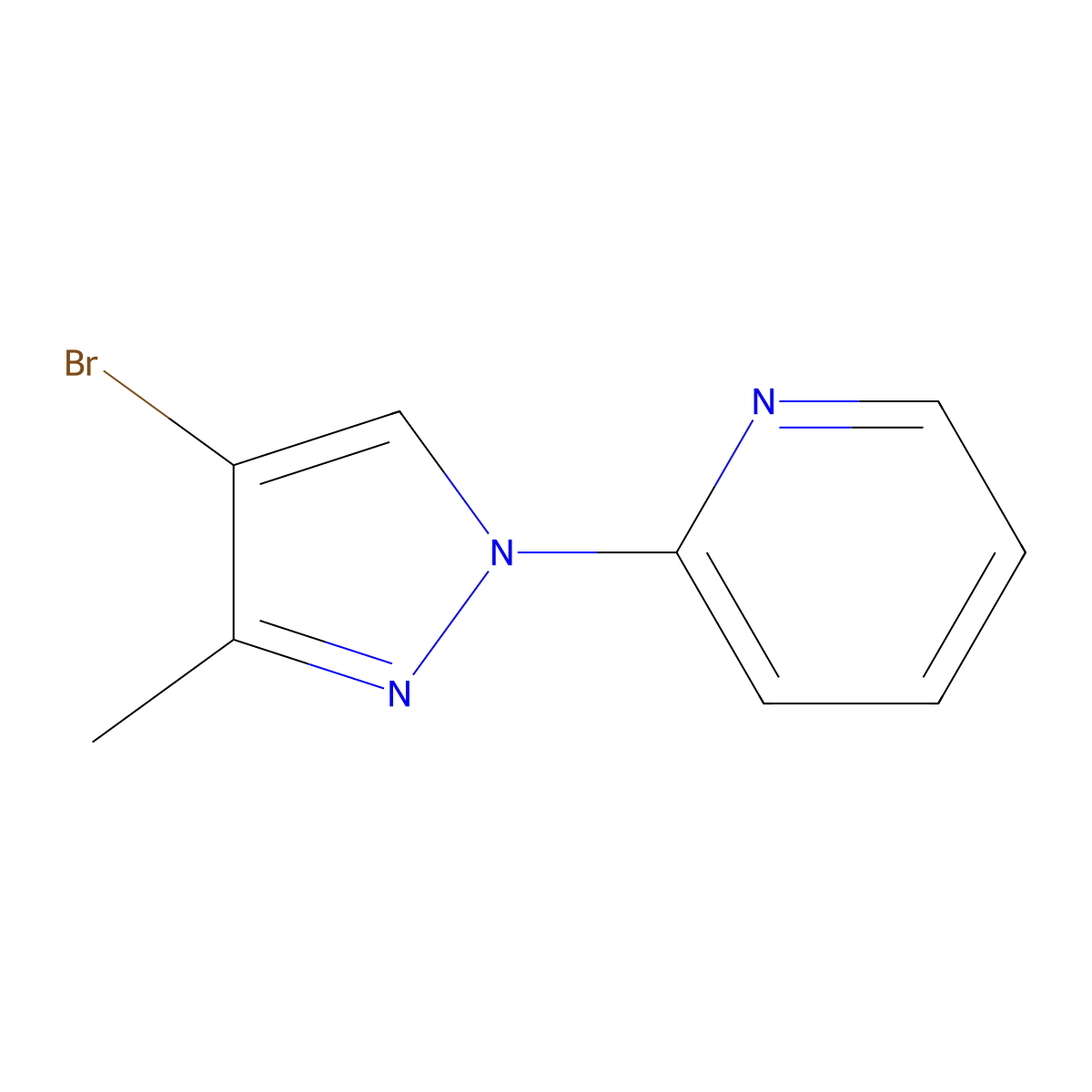 2-(4-bromo-3-methyl-1H-pyrazol-1-yl)pyridine molecular structure, CAS 2460492-64-0