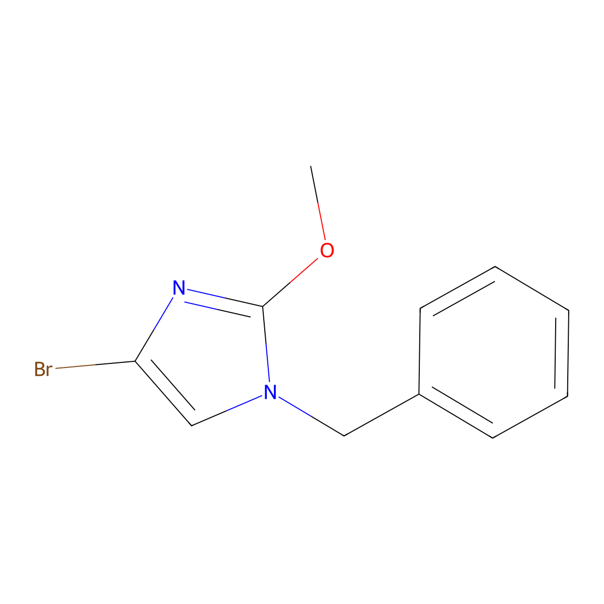 1-benzyl-4-bromo-2-methoxy-1H-imidazole molecular structure, CAS 2460492-67-3