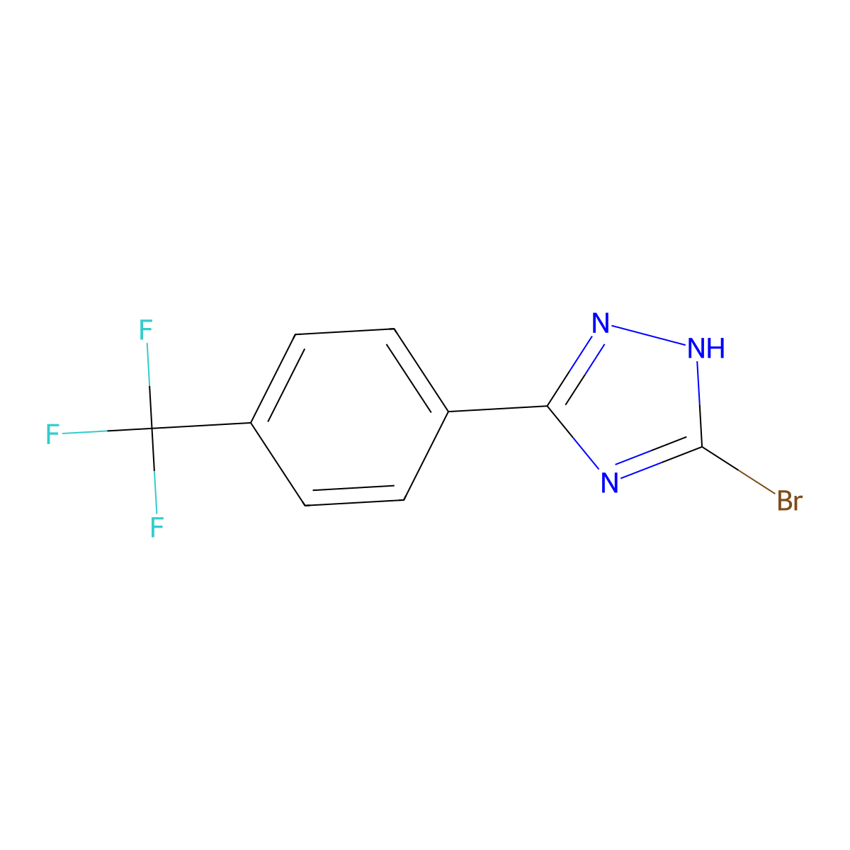 3-bromo-5-(4-(trifluoromethyl)phenyl)-4H-1,2,4-triazole molecular structure, CAS 2460492-76-4