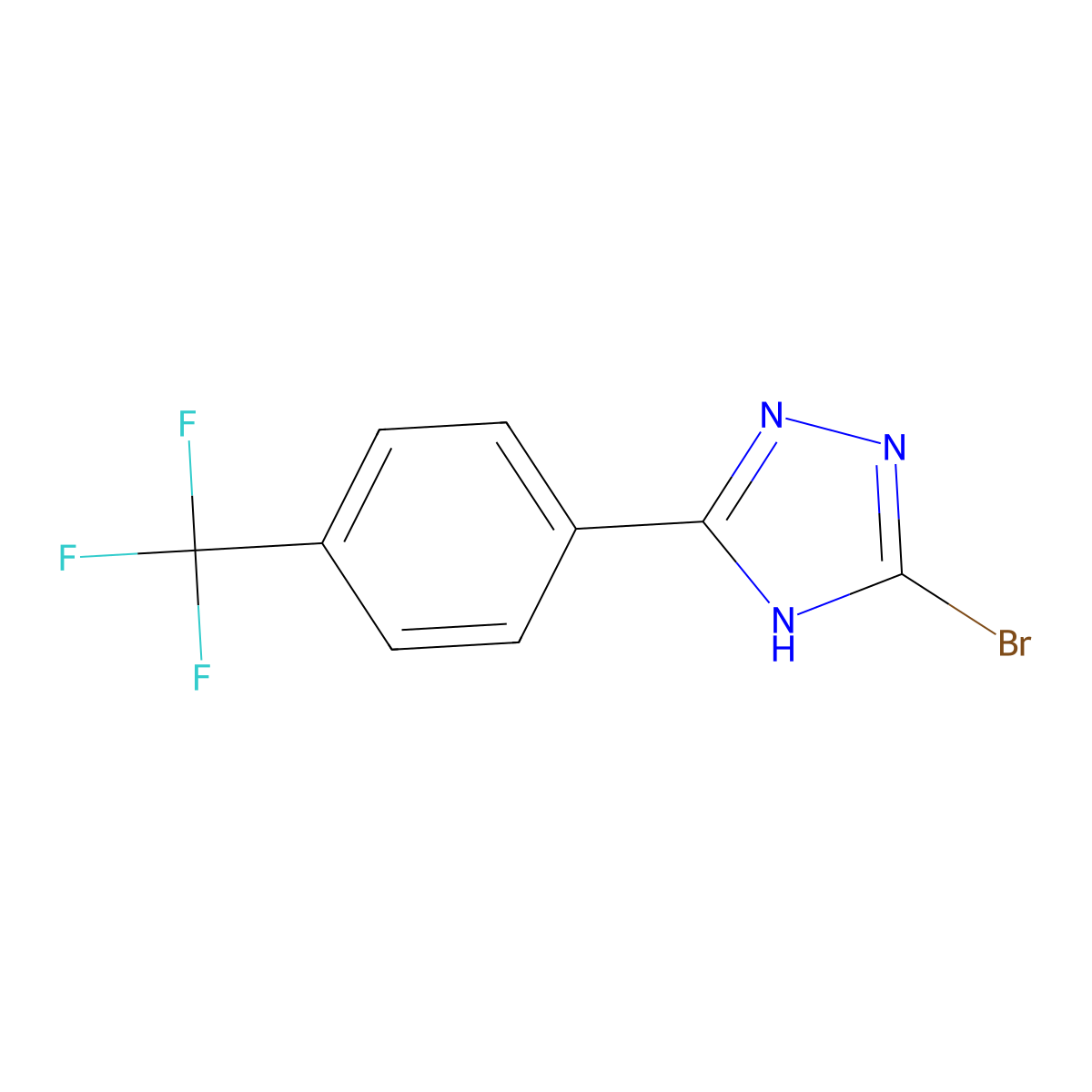 3-bromo-5-(4-(trifluoromethyl)phenyl)-4H-1,2,4-triazole molecular structure, CAS 2460492-76-4