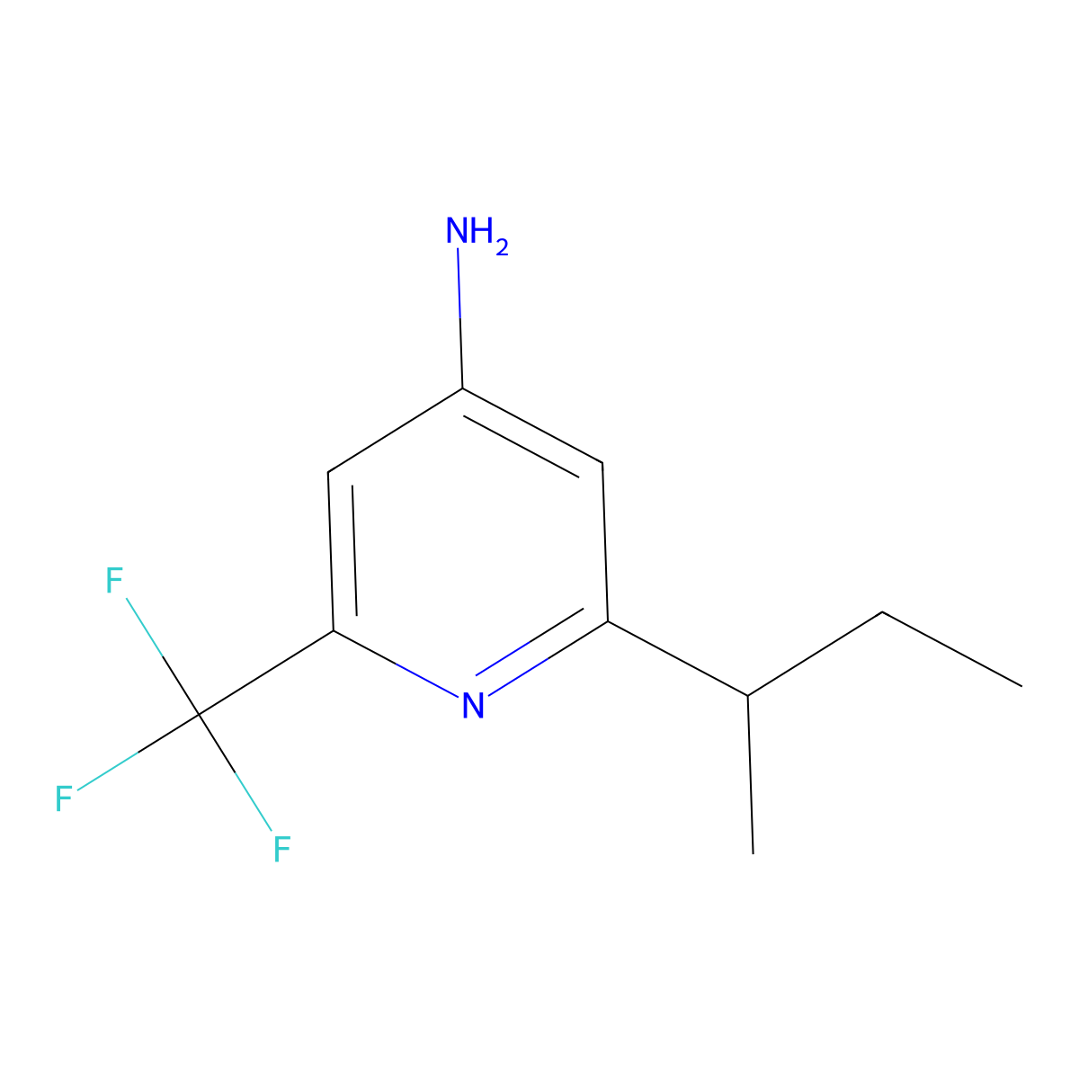 2-(Sec-butyl)-6-(trifluoromethyl)pyridin-4-amine molecular structure, CAS 2460492-93-5