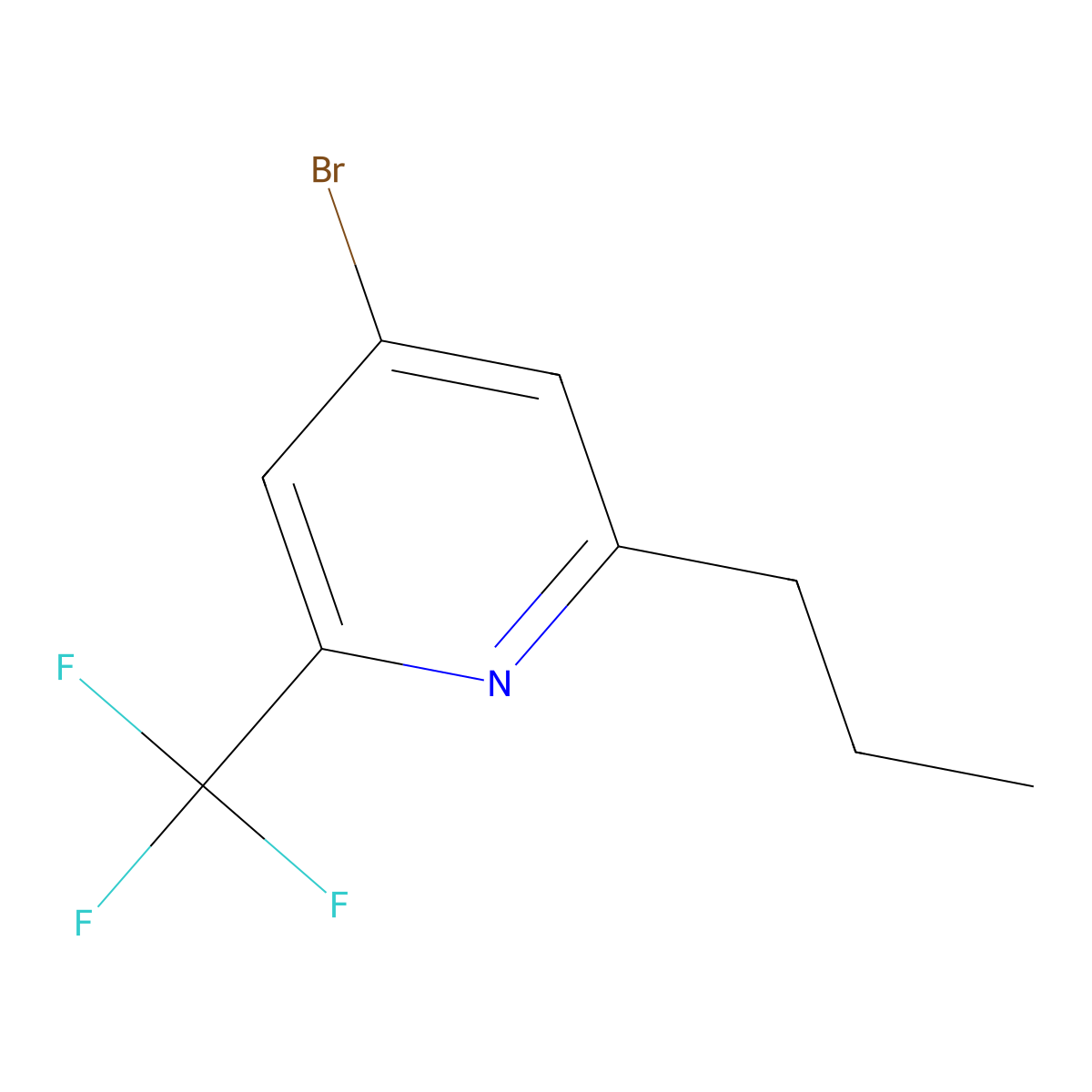 4-Bromo-2-propyl-6-(trifluoromethyl)pyridine molecular structure, CAS 2460492-95-7