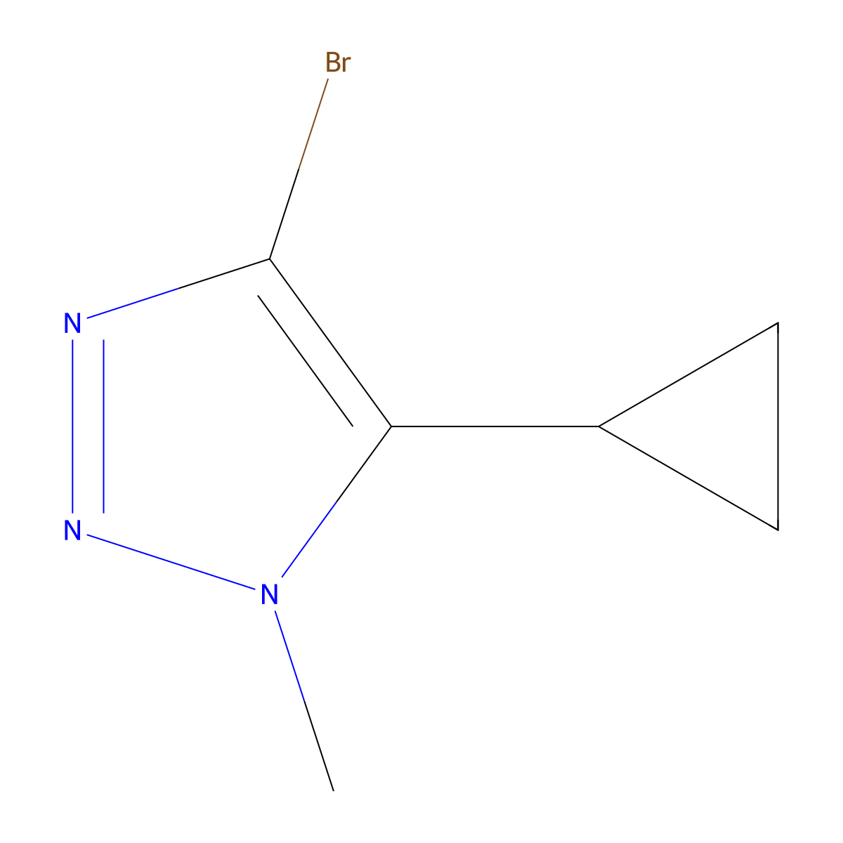 4-bromo-5-cyclopropyl-1-methyl-1H-1,2,3-triazole molecular structure, CAS 2460493-14-3