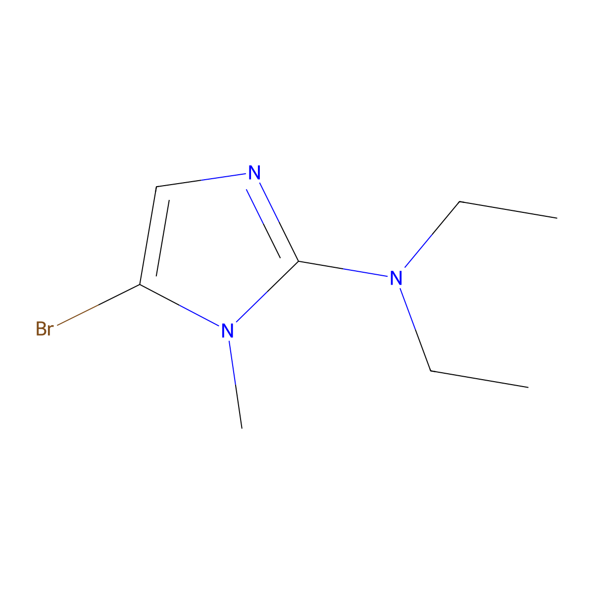 5-bromo-N,N-diethyl-1-methyl-1H-imidazol-2-amine molecular structure, CAS 2460493-23-4