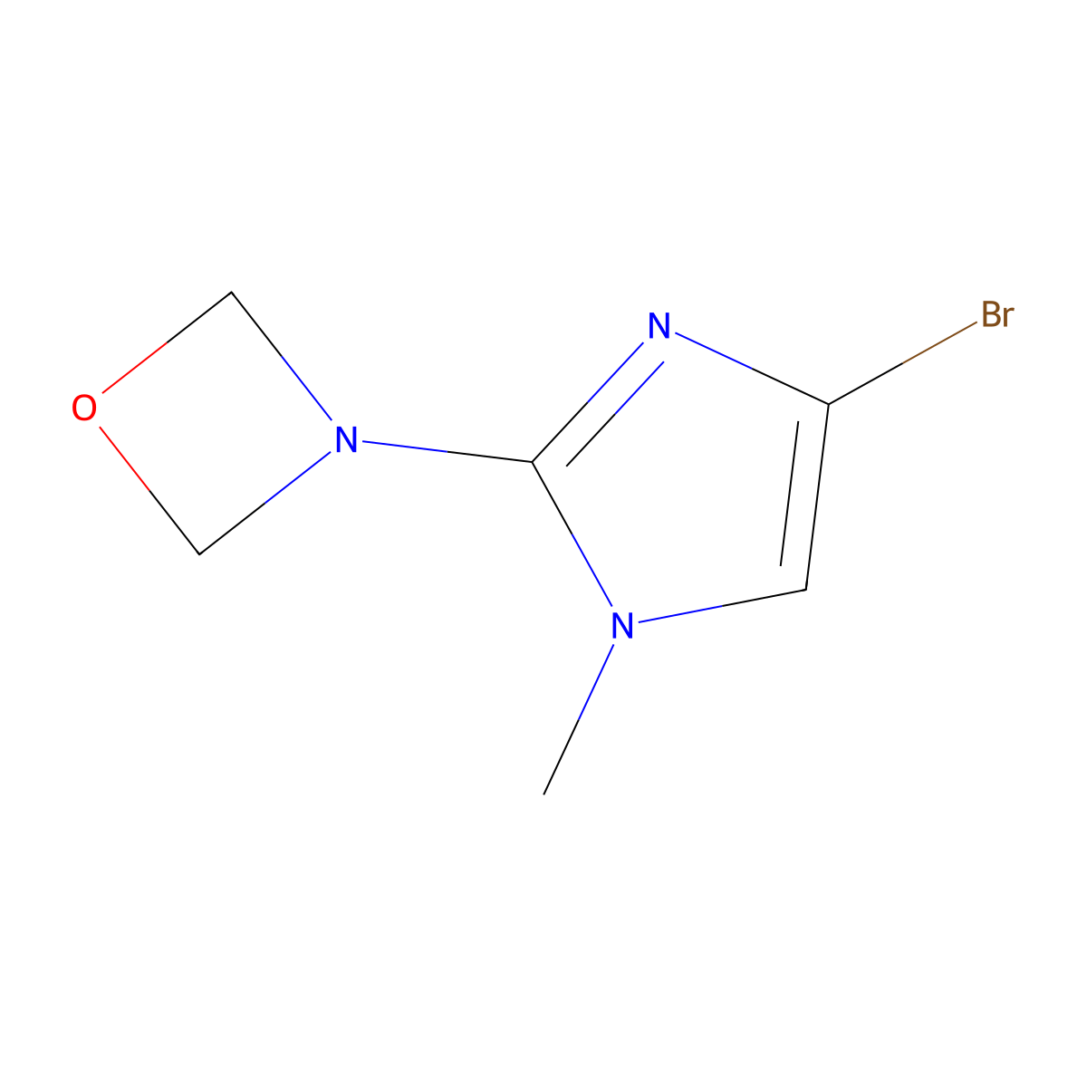 3-(4-Bromo-1-methyl-1H-imidazol-2-yl)-1,3-oxazetidine molecular structure, CAS 2460493-28-9