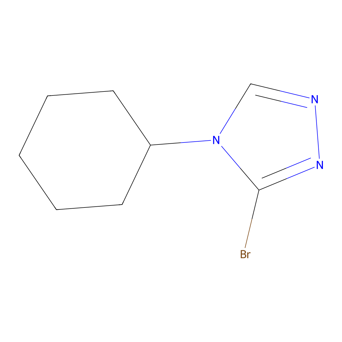 3-bromo-4-cyclohexyl-4H-1,2,4-triazole molecular structure, CAS 2460493-49-4